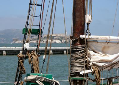 Alcatraz through the Rigging