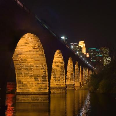 Stone Arch Bridge at Night