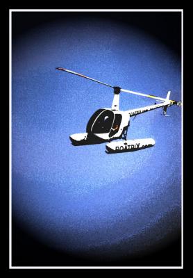 A helicopter flies over as we... (transportation)
