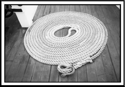 Coiled rope on deck of Sherman Zwicker