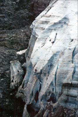 Ice-climber,end of Bosson Glacier