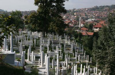Bosnia,Sarajevo,graveyard on the hill