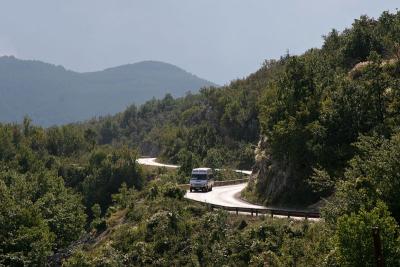 near Trebinje,winding street to the Croatic border