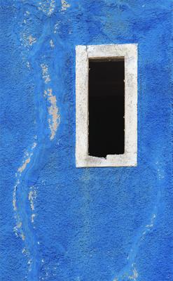Blue wall, white window