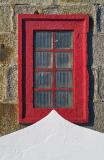 Red window and white triangle