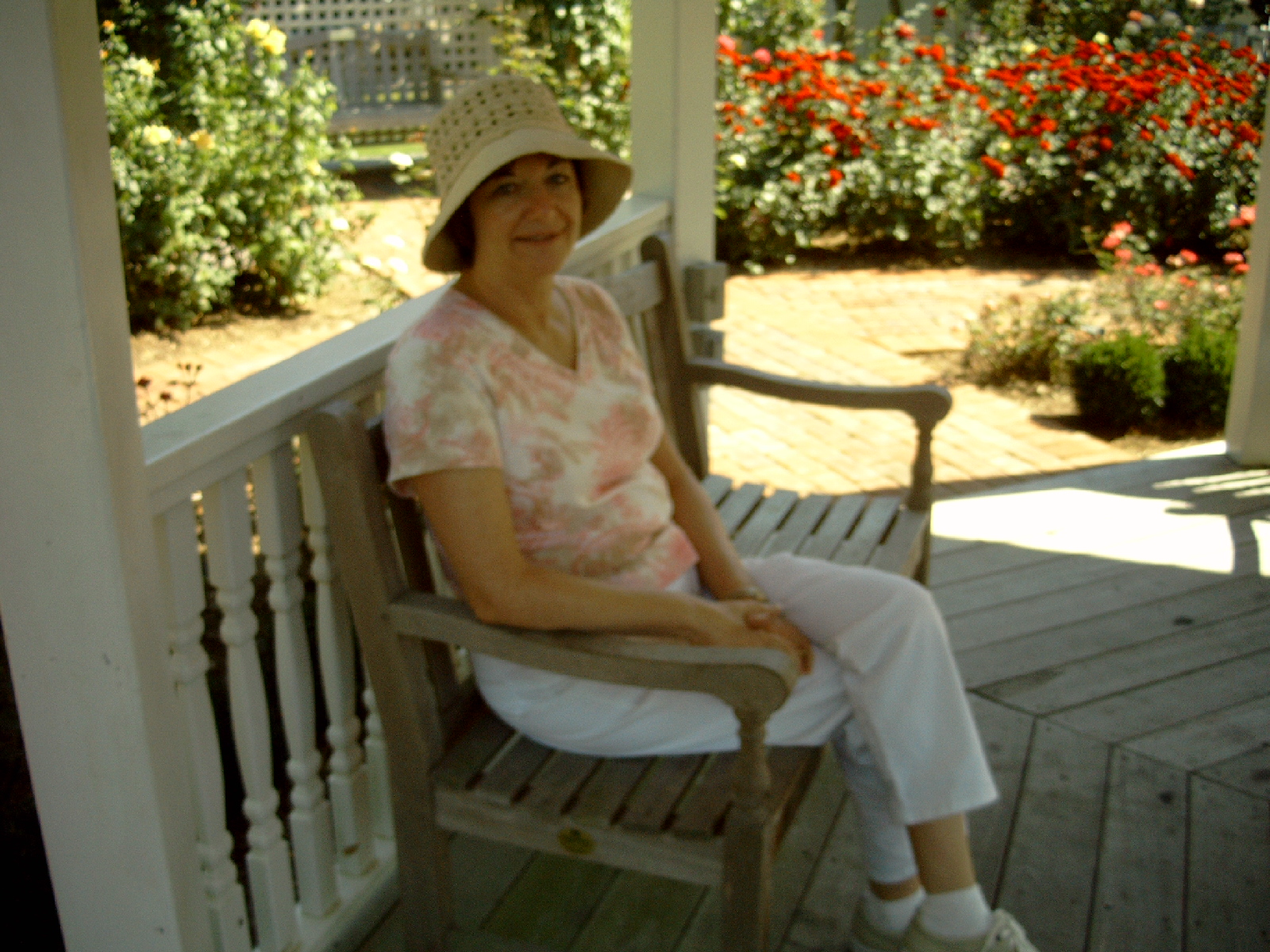 Connie in the rose garden