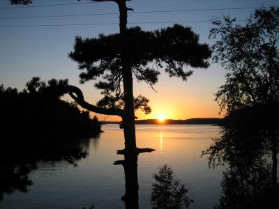 Sunset at lake near home
