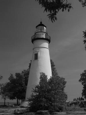MarbleHead Lighthouse in bw