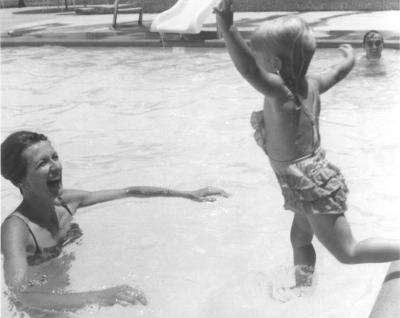 Mom and Paige at Pool