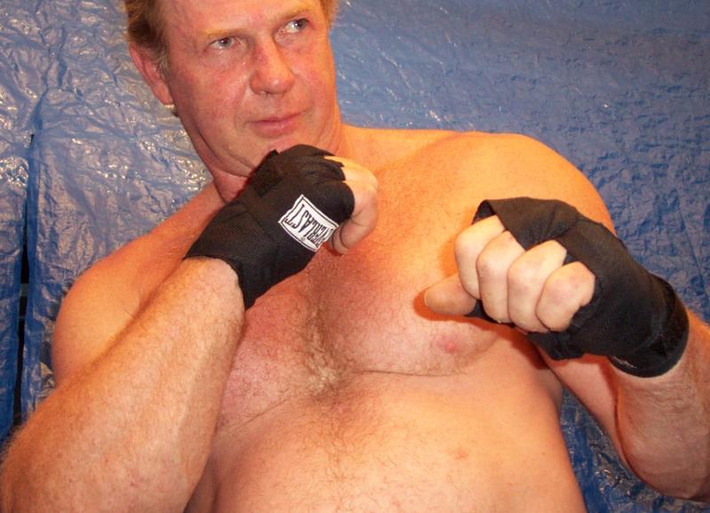 big irishman hairychest older fist fighter boxer