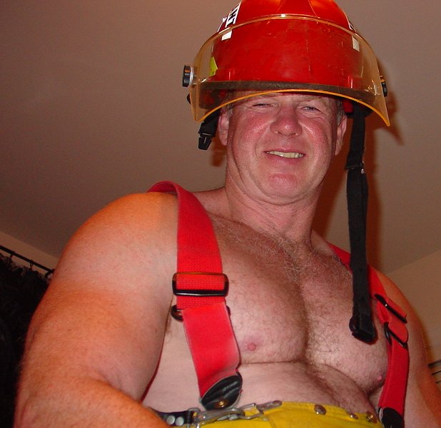 Husky Fireman Calendar Older Daddy Shirtless Firefighter Hot Musclebear Mens Uniform Gear Fetish
