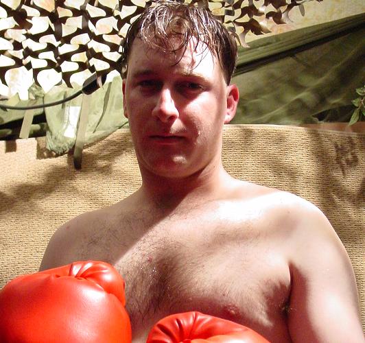 Young Muscleboy Bearcub Posing workingout in Boxing Ring Shirtless Hairychest