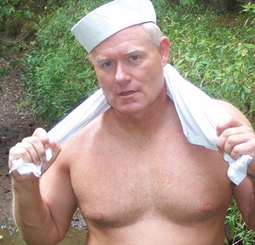 navy manly husband holding no shirt