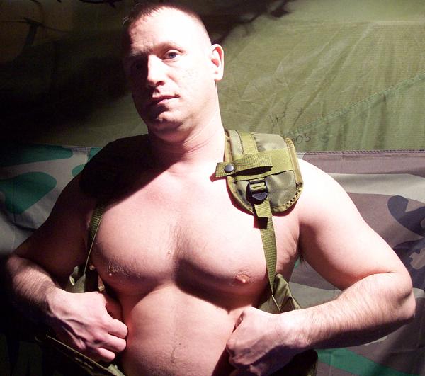 muscleman military hunky guy
