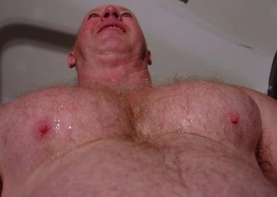 big daddy bear hairy sweaty chest muscles