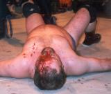indy pro wrestling bloody knocked out man