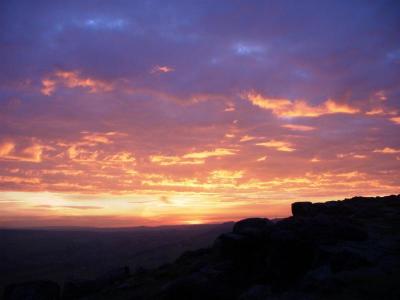 Sunset on Curbar Edge, Derbyshire