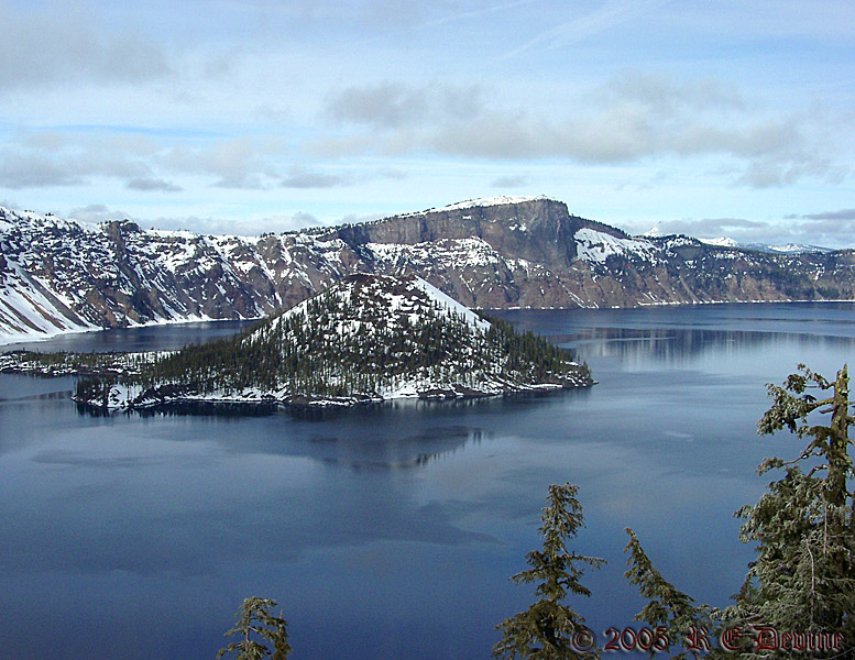 Volcanic Cone in Lake
