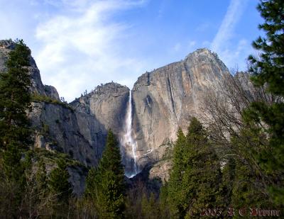 Upper Yosemite Falls as seen from Lodges