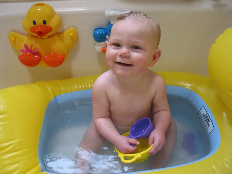in the bath