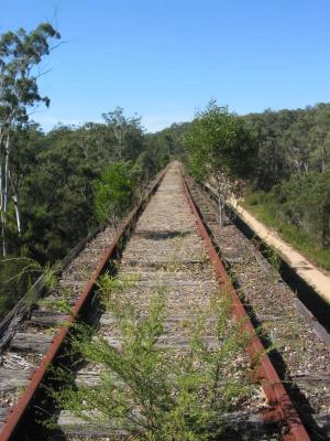 across the Nowa Nowa trestle bridge