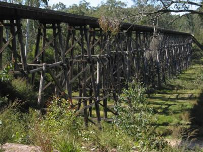 the trestle bridge at Nowa Nowa