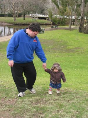 draging daddy along