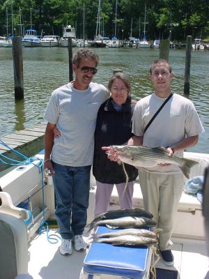 6/17/2005 Burnett family charter with limit of Stripers from 19 to 27