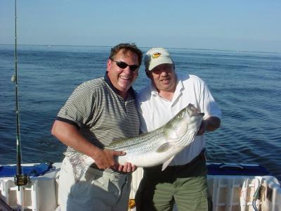 6/23/05 - Rich Becker Charter - 34+ Striper trolled up at Love Pt