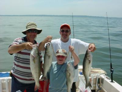 6/26/05 - Tod Kilmer Charter with nice set of Stripers