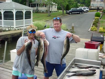 06/29/05 Teresa & Keith Charter - Limited with Stripers from 20 to 30