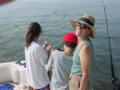 8/11/2005 - Albertine Family Charter - Team effort for a keeper Striper