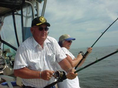 8/26/2005 - Team up on a pair of Stripers