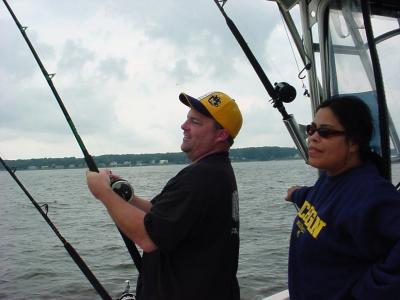 8/28/2005 Naugle Charter -  mixed weather and lots of fish! From Rain to Sun - Catchin' was great!