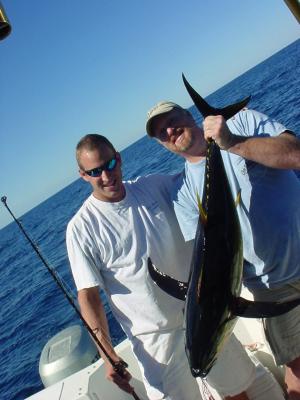 10/1/2005 - Chris christens new boat with 1st tuna!