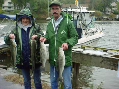 10/21/2005 Summers Charter - Stripers in the rain!