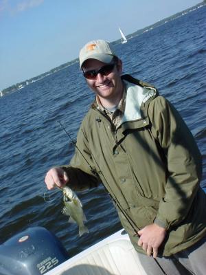 10/23/2005 Dave R. Charter - after catching a few Stripers we stop for some trophy Perch!