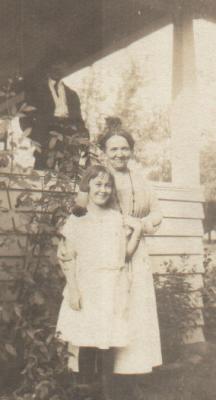 With her mother around 1918