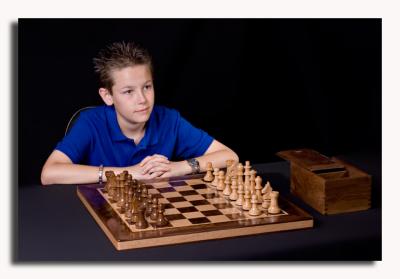 Grandson #1 (Corey) with his new chess set...