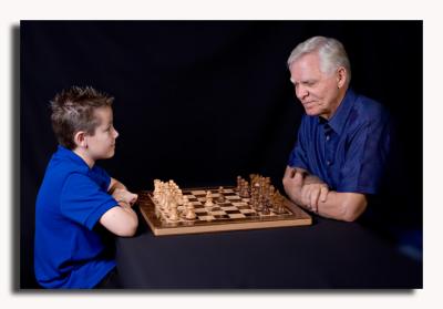 Corey and ol' Grandad startin' a game.....