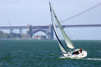 Sailboat Against the Golden Gate