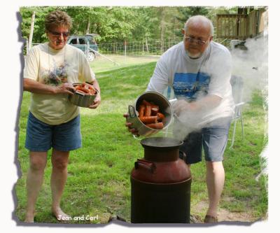 sausages and ham