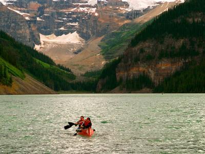 Canoing on Lake Louise
