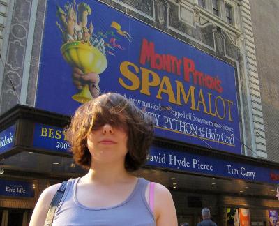 Joan in the front of Spamalot July 19 2005 p.jpg