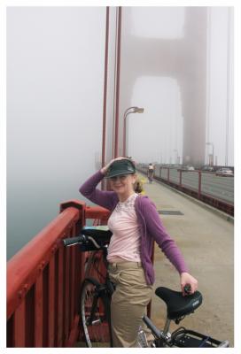 Jane Cycling Across Golden Gate Bridge
