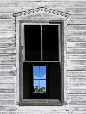 Window of abandoned church