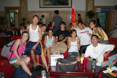 Saying goodbye to Tony at the VIP lounge of the Beijing train station