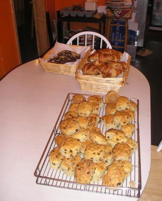 Scones out of the oven at Phils