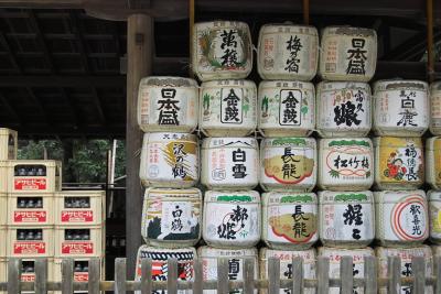 Sake barrels at Kasugi Shrine