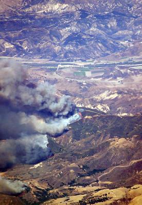 LA Wildfire from 10000 feet